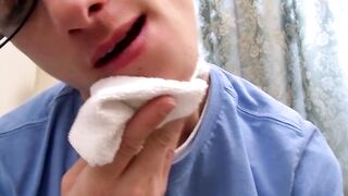 Hungry dudes Philip Ashton and Ashton Cooper splashing out cums before licking them