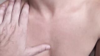 Attractive hottie Tincho chokes on my cock after I touch his god like body