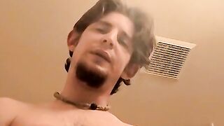 Horny straight stud Maxxx Pound released his load after a softcore jerking and smokin