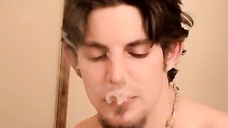 Horny straight stud Maxxx Pound released his load after a softcore jerking and smokin