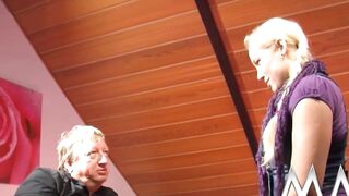 Chubby beauty gets screwed by an mature guy
