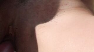 Skinny lesbo gets fisted at poolside