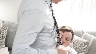 FunSizeBoys Legrand Wolf fucks turned on twinky Logan Cross on the sofa