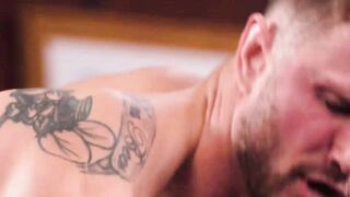 Hairy Hunk Ty Boderick fucked Muscular Blain OConnor in a rough and passionate way