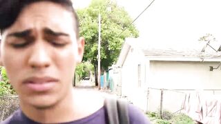 Straight guy Ariano maintains eye contact with me while he blows my big dick