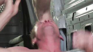 Muscle jock Quin Quire has his ass rimmed before pounding