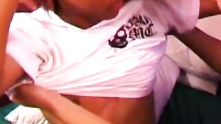 Teen blows two big interracial cocks before doggystyle