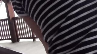 Piss fetish girl caught masturbating and moaning in public