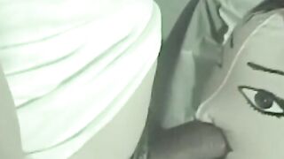 Naughty young gay stuffing his dick in sex doll on the car
