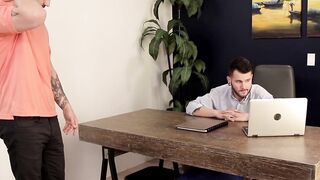 NextDoorXXX.com - Threesome jock bareback sex party on office table