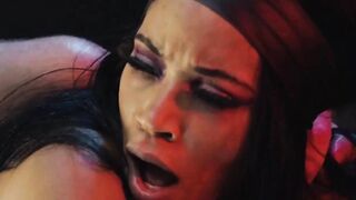 Ebony skank gets double white fucked