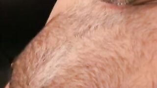 Mature hairy man masturbates after an interview and cums