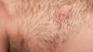Mature hairy man masturbates after an interview and cums