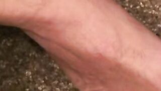 Mature hairy man masturbates after an interview and cums