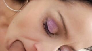 Dark Haired cougar takes penis into pov style