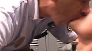 David is becoming accustomed to prison life by sucking cock
