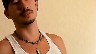 Straight thugs competing who will cum first while jerking