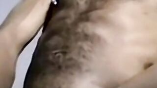 Black amateur strips naked and jerks off his cock solo