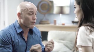 Aria Lee rides cheating husband as he talks to his wife