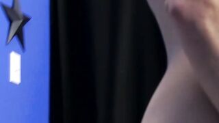 Cutie jerks off on the bed with a big dildo deep inside him