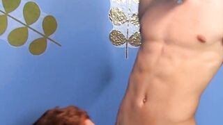 Naughty twink Alan Parish blows big dick and bangs cute gay
