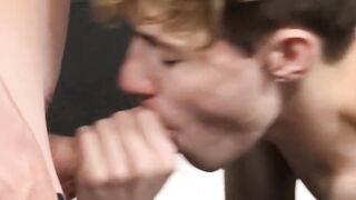 Naughty twink James Stirling barebacked and doused in jizz