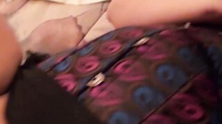 Chubby cougar fucks her huge ebony vibrator