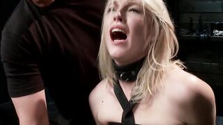 Blonde undergoes intense anal training
