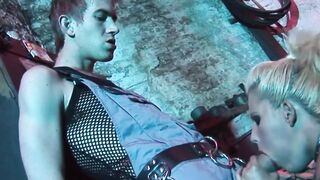 Bondage babes fucking cocks inside groupsex
