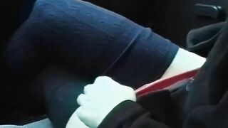 Nasty bitches blowing cock inside the vehicle
