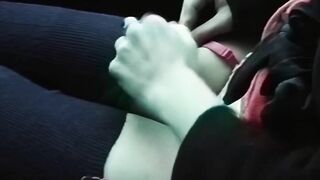 Nasty bitches blowing cock inside the vehicle