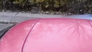 Nasty bitches blowing cock inside the vehicle