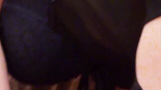 Nasty lesbians sharing their ebony fake-cock vibrator