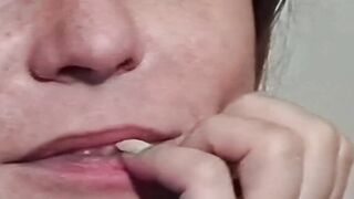 Stockinged beauty gets shaved cunt licked and fucked