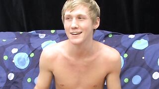 Skinny teenager Hayden jerks off while moaning from pleasure