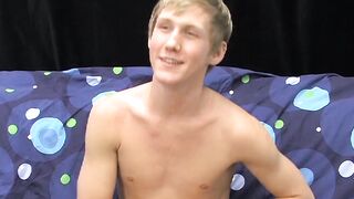 Skinny teenager Hayden jerks off while moaning from pleasure