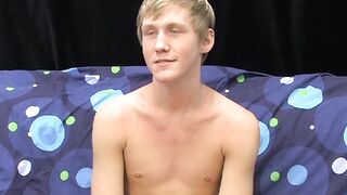 Skinny teenager Hayden jerks off while moaning from pleasure