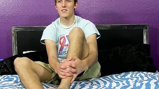 College bro interviewed before fucking himself in the ass