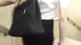 Unusual Asian brunettes pissing all around their bushy pussies