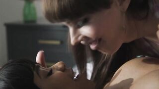 Big tits Ebony massaged and fucked by TS friend