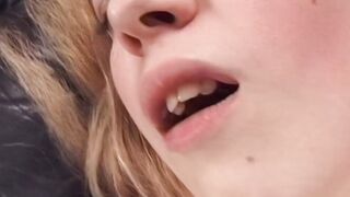 Fat chesty woman sucking off penis