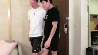 Roman Capellinis delicious cock is in his boyfriends mouth for some skilled slurping