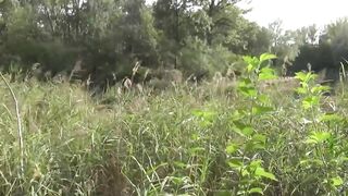 Vulgar mom eats 2 cocks into the woods