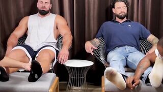 Hotties Marco Pinotti and Alpha Wolfe got horny after satisfying their kinky foot fet