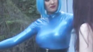 PussyCatsLatex.com - Aradia's latex bondage and toy tease triad