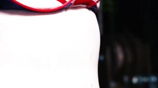 Pvc bimbo takes penis up the booty