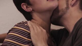 TSSexual.com - Short haired shemale Daisy Taylor takes a hard anal fucking from lover