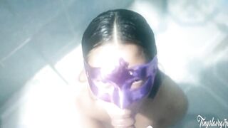 Cousins bathe together? I banged! my cousin into the shower and I came inside her little mouth
