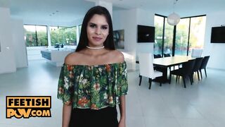 Screaming boned 18 year old's toes glazed with cum