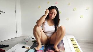 Fucking step daughter through a hole into a box